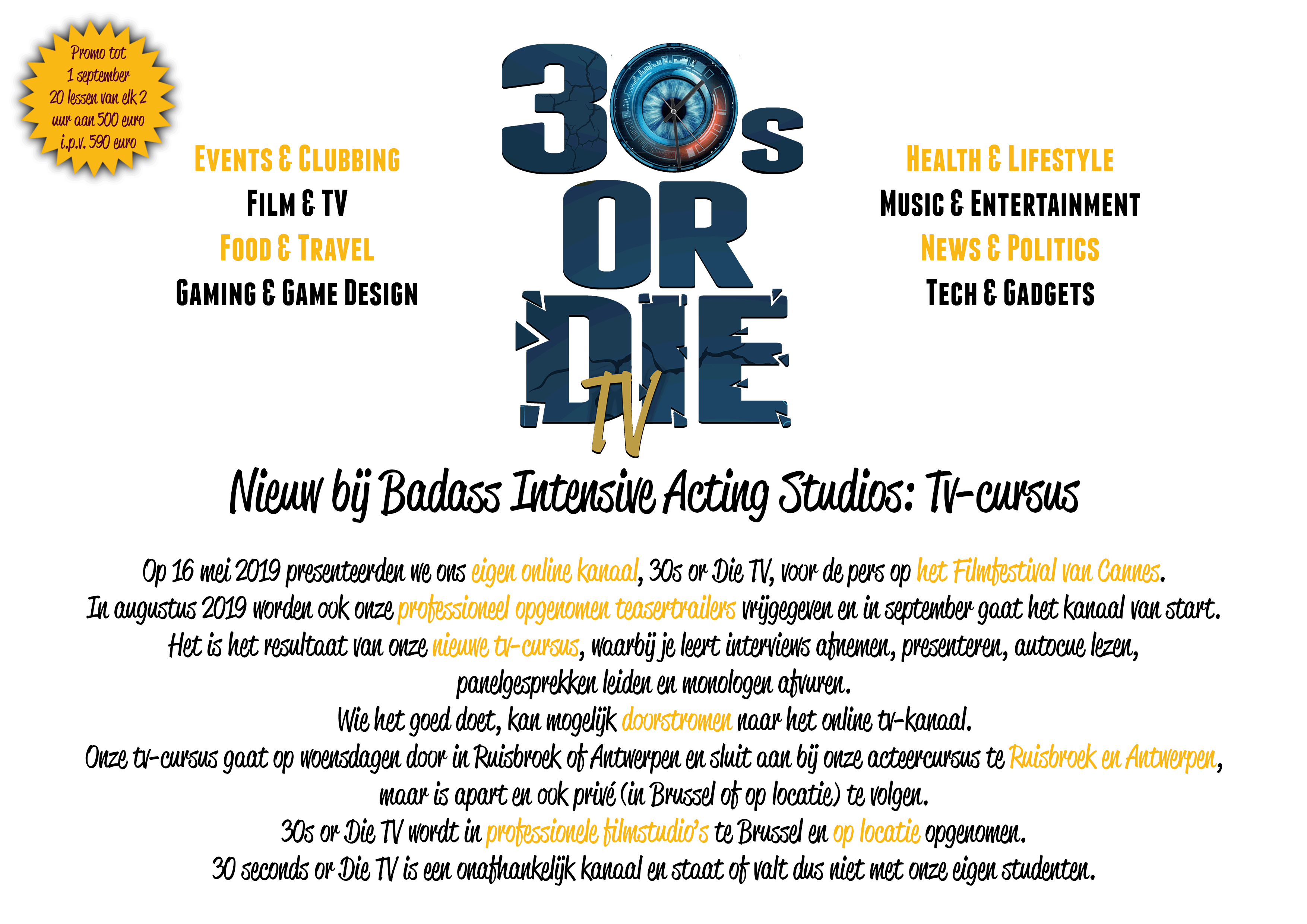 30s or Die TV_aankondiging tv-cursus voo