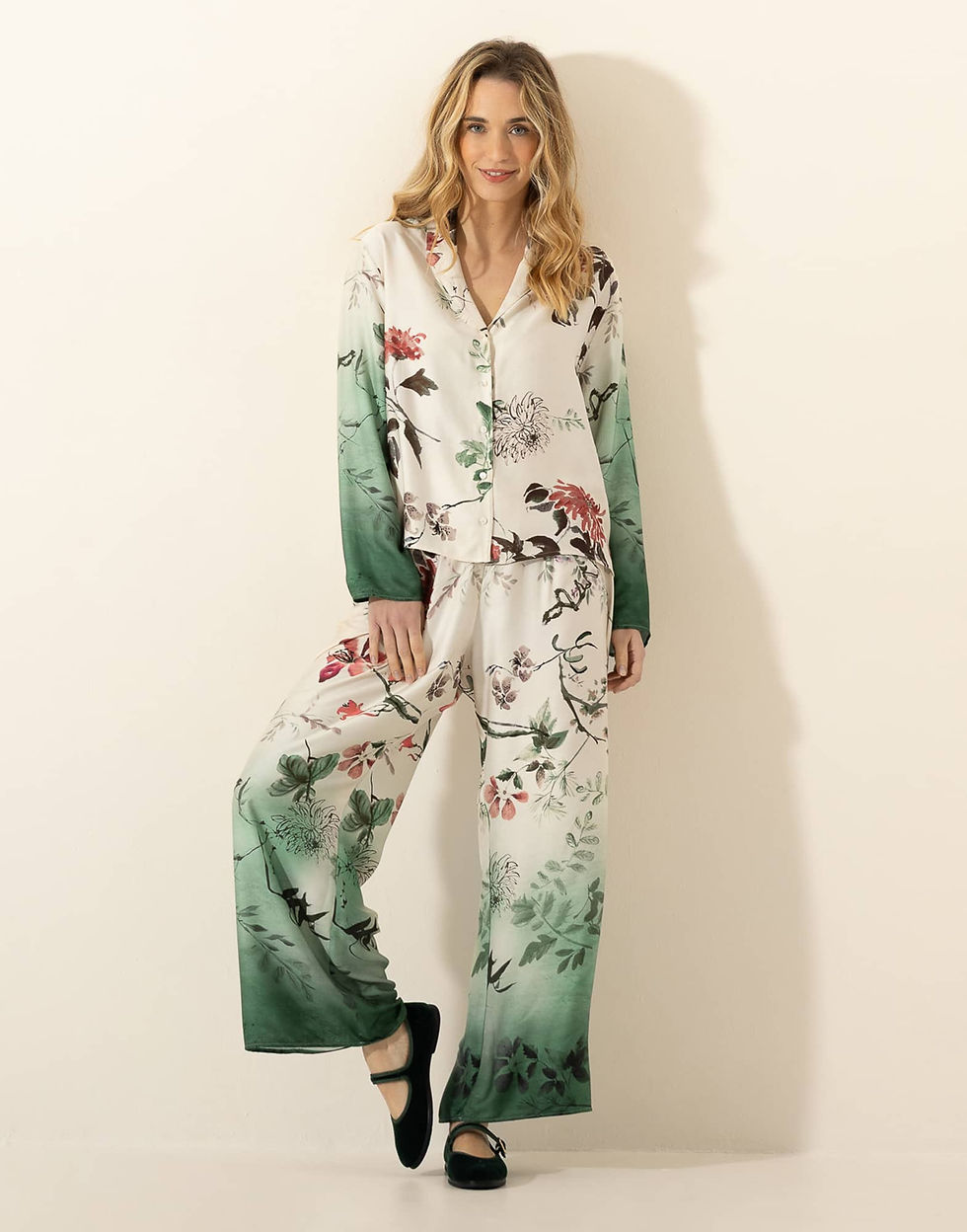 Miniature : Pyjama boutonné en viscose JAPANDI Multico - Le Chat