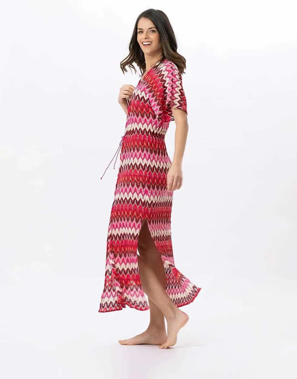 Miniature : KIMONO LONG EN MAILLE AJOURÉE BAHIA 770 ROSE MULTICO - LE CHAT