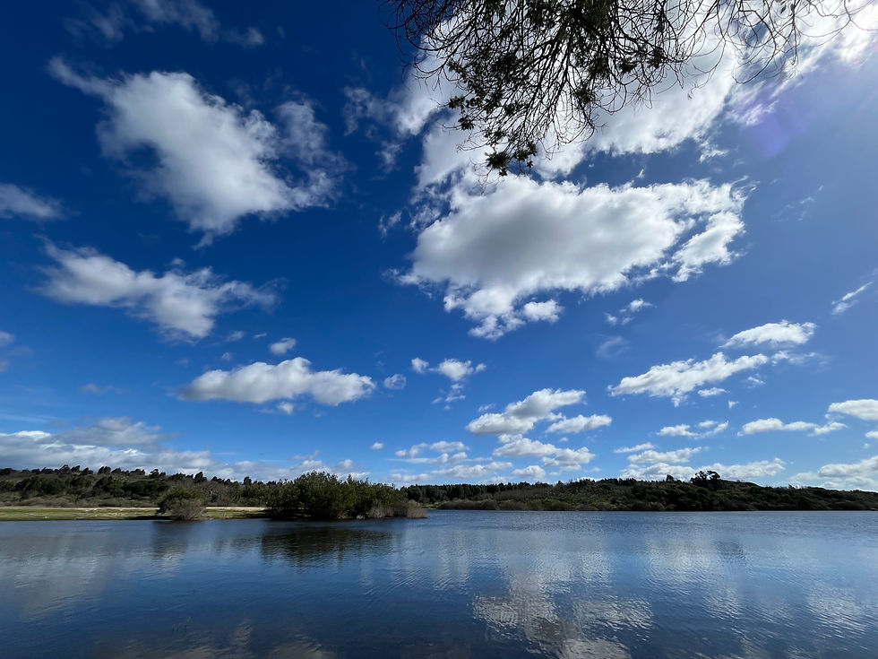 Walking along Póvoa e Meadas Lake