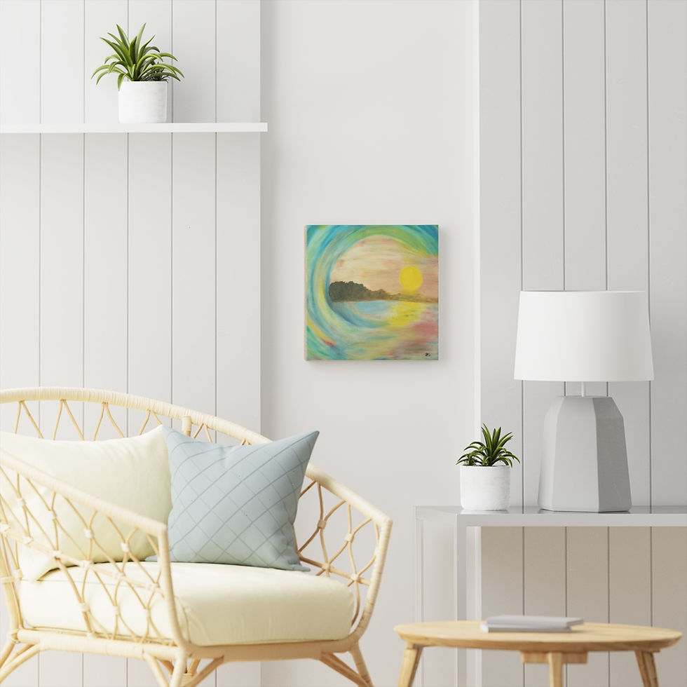 Thumbnail: Sunset wave - Wood Canvas