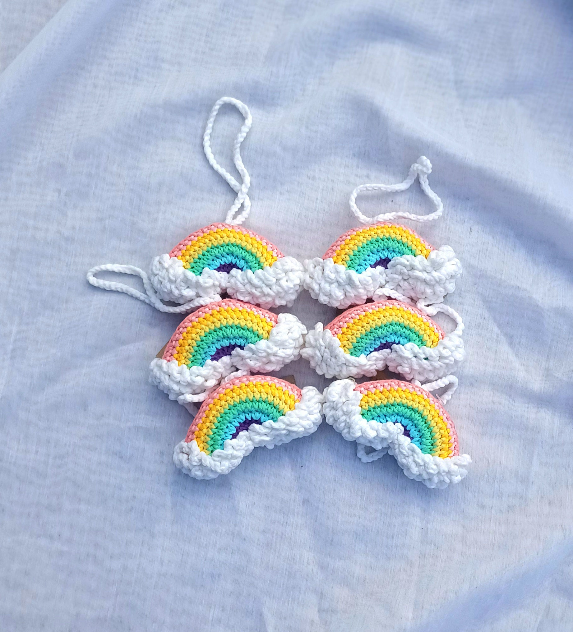 Rainbow Crochet Bag Charm | Car & Home Décor