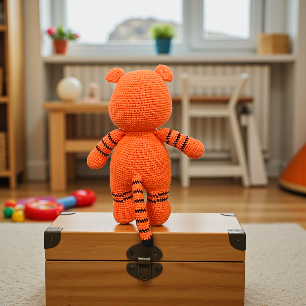 Thumbnail: Tigger back view handmade crochet plush