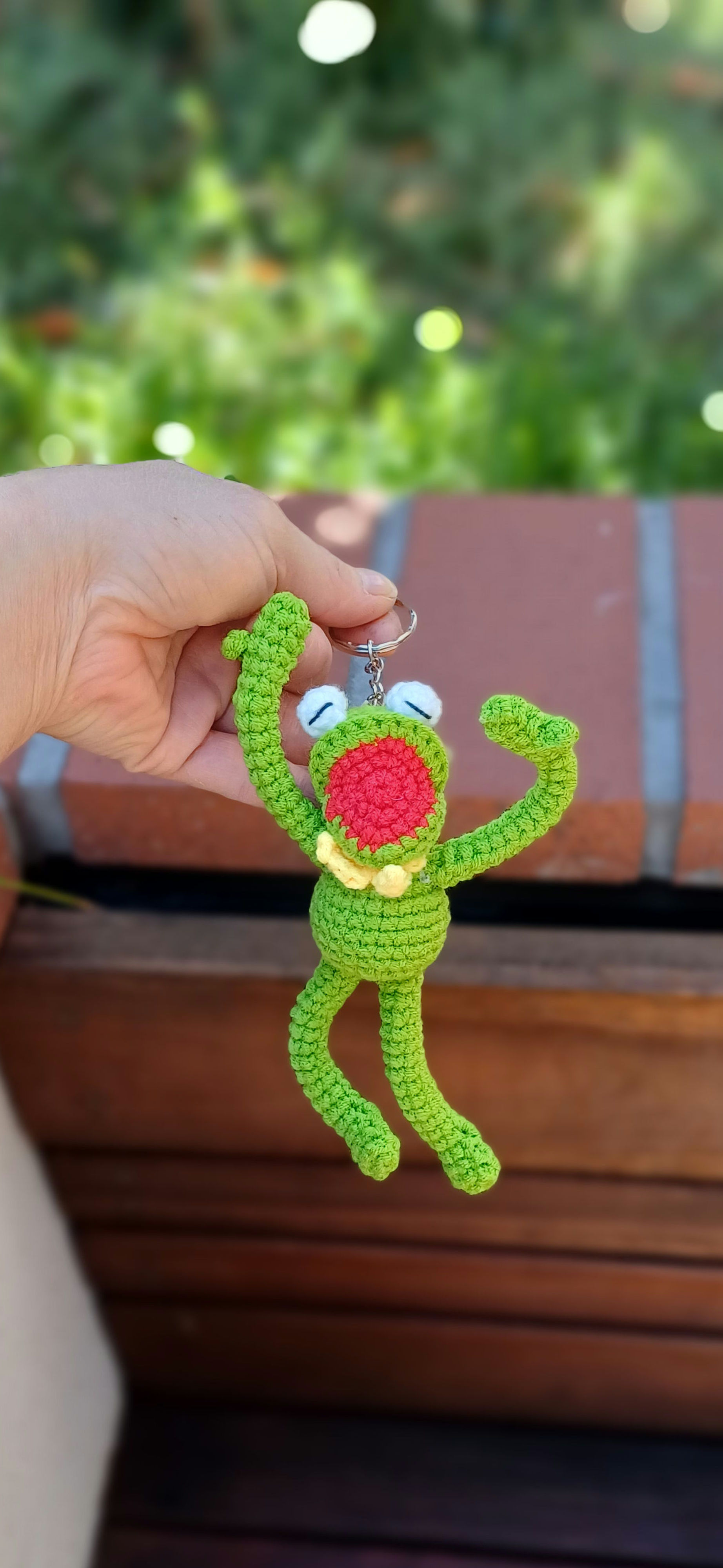 Funky Frog Keychain with Yellow Scarf - 15cm of Quirky Charm!