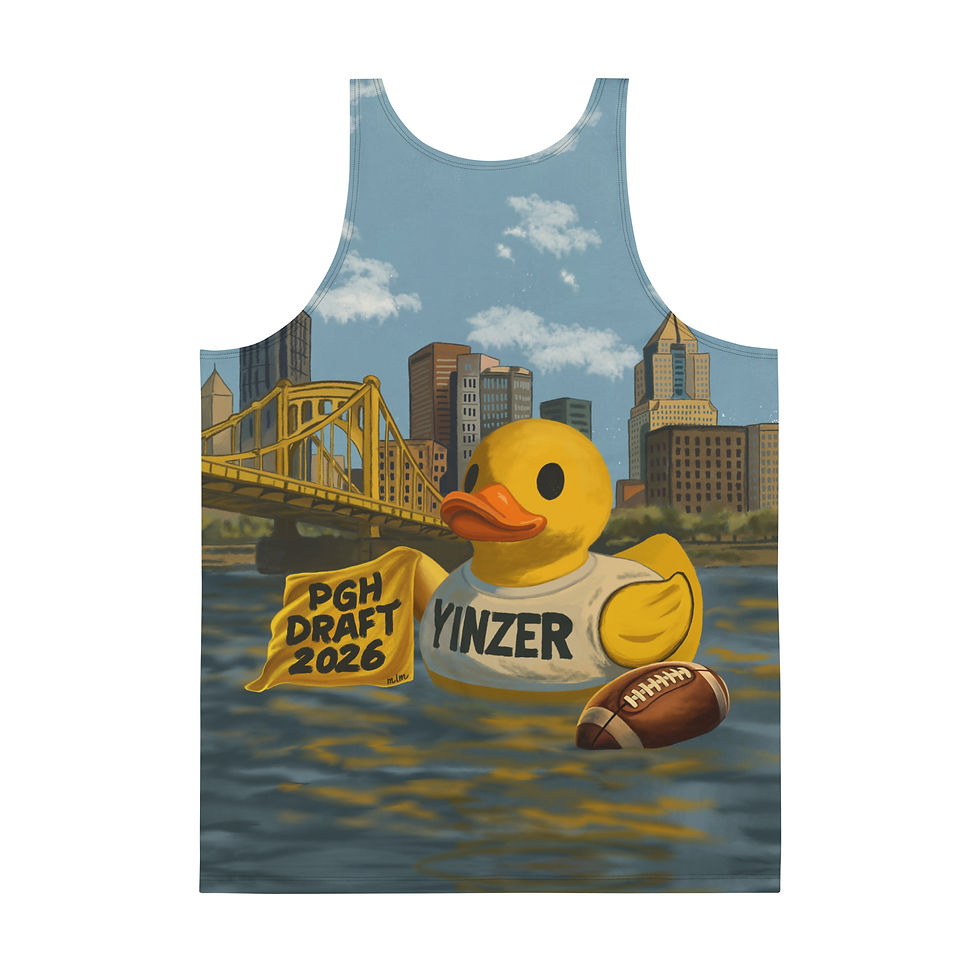 Thumbnail: Yinzer Draft 2026 Tank Top | Pittsburgh Football Apparel | Gaze & Graphite