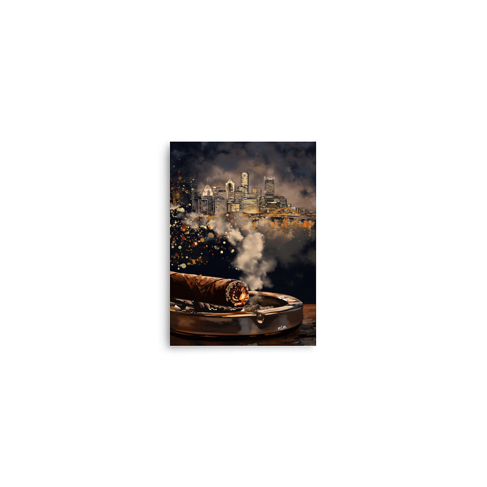 Thumbnail: Steel & Smoke | Pittsburgh Skyline Art Print | Gaze and Graphite