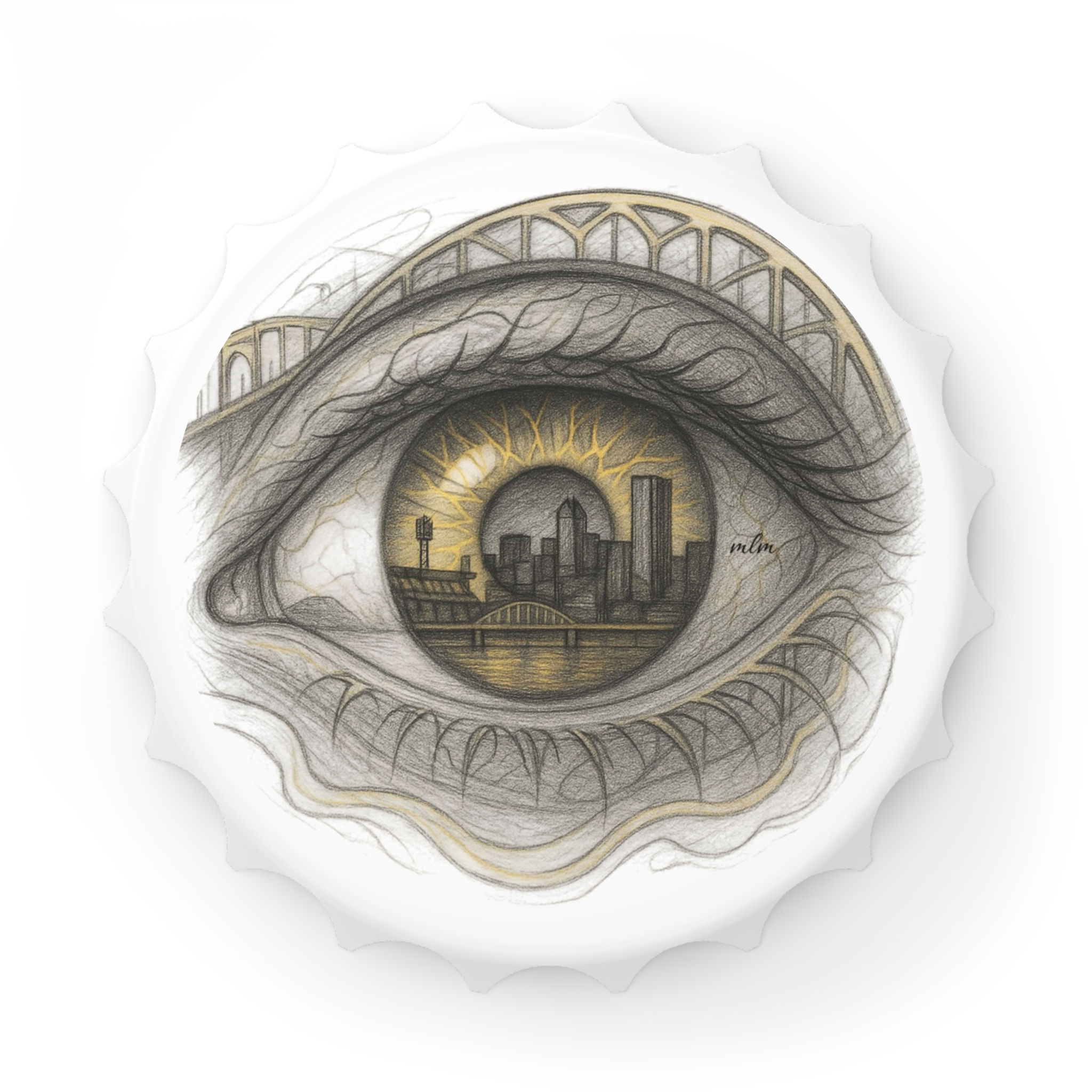 Steel City Gaze Bottle Opener – Pittsburgh Eye Art Design