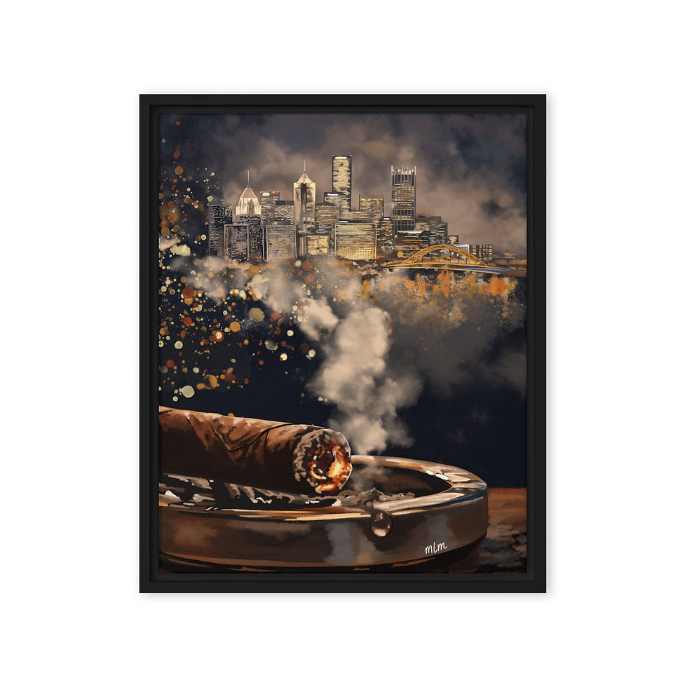 Thumbnail: Steel & Smoke | Framed Canvas Wall Art | Gaze & Graphite