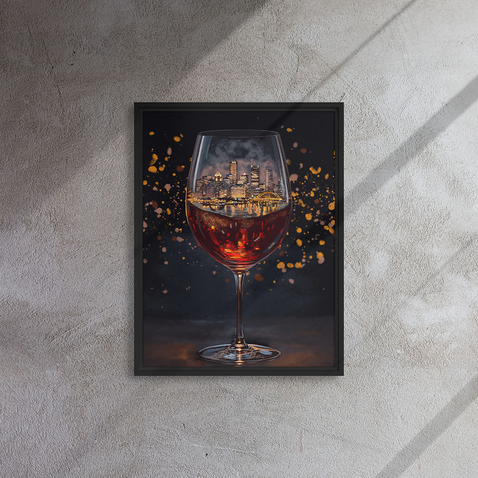 Thumbnail: Nightcap Skyline | Framed Canvas Print | Gaze and Graphite