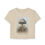 Thumbnail: "Spore & Shadow" Women's Crop Tee - Hand-Drawn Whimsical Fungi Mushroom Art 