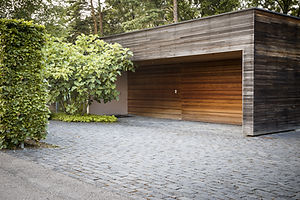 An outside look on wooden garage