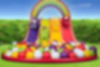 Teletubbies figurines displayed on grass background