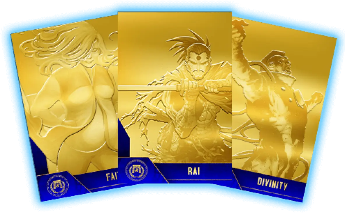 3 gold embossed cards from the Valiant Files Craftibles.