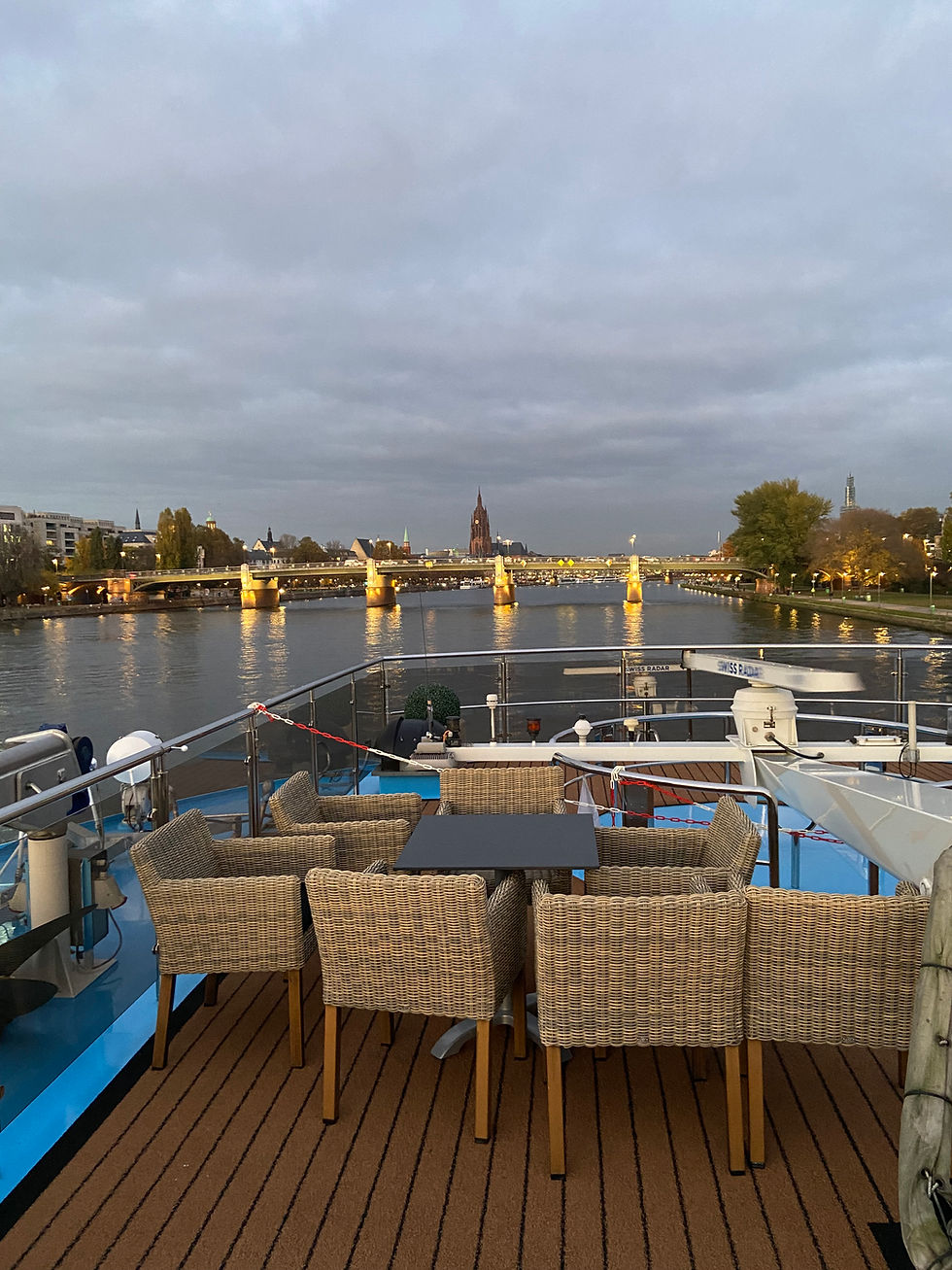 Sailing into Frankfurt on an AmaWaterways ship