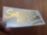 Thumbnail: She Rides Her Own - Gold Chrome Decal