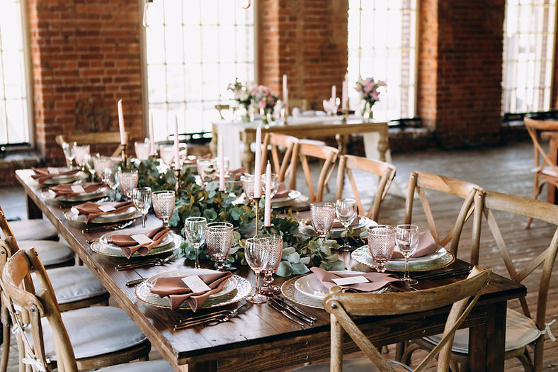 Decoración de la mesa de la boda