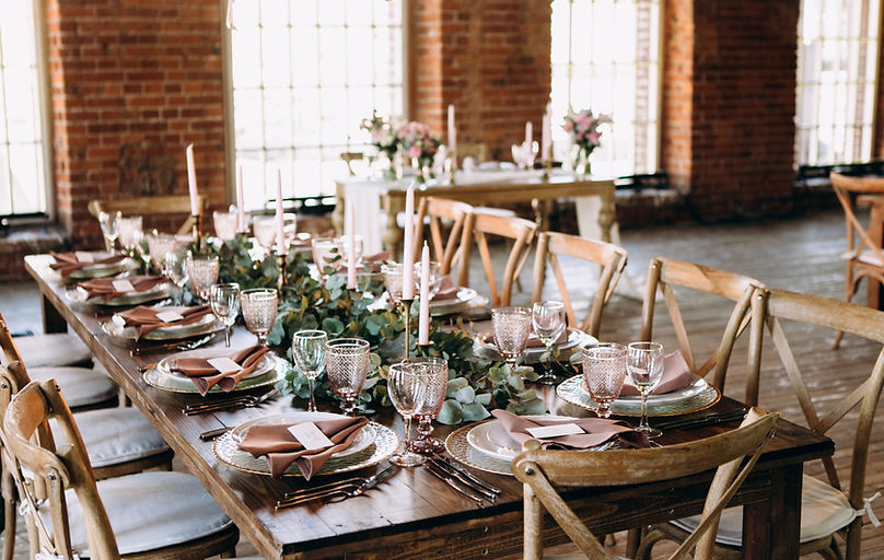 Decoración de la mesa de la boda