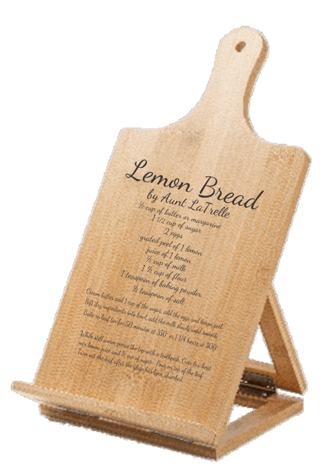 Thumbnail: Personalized Bamboo Cookbook Holder