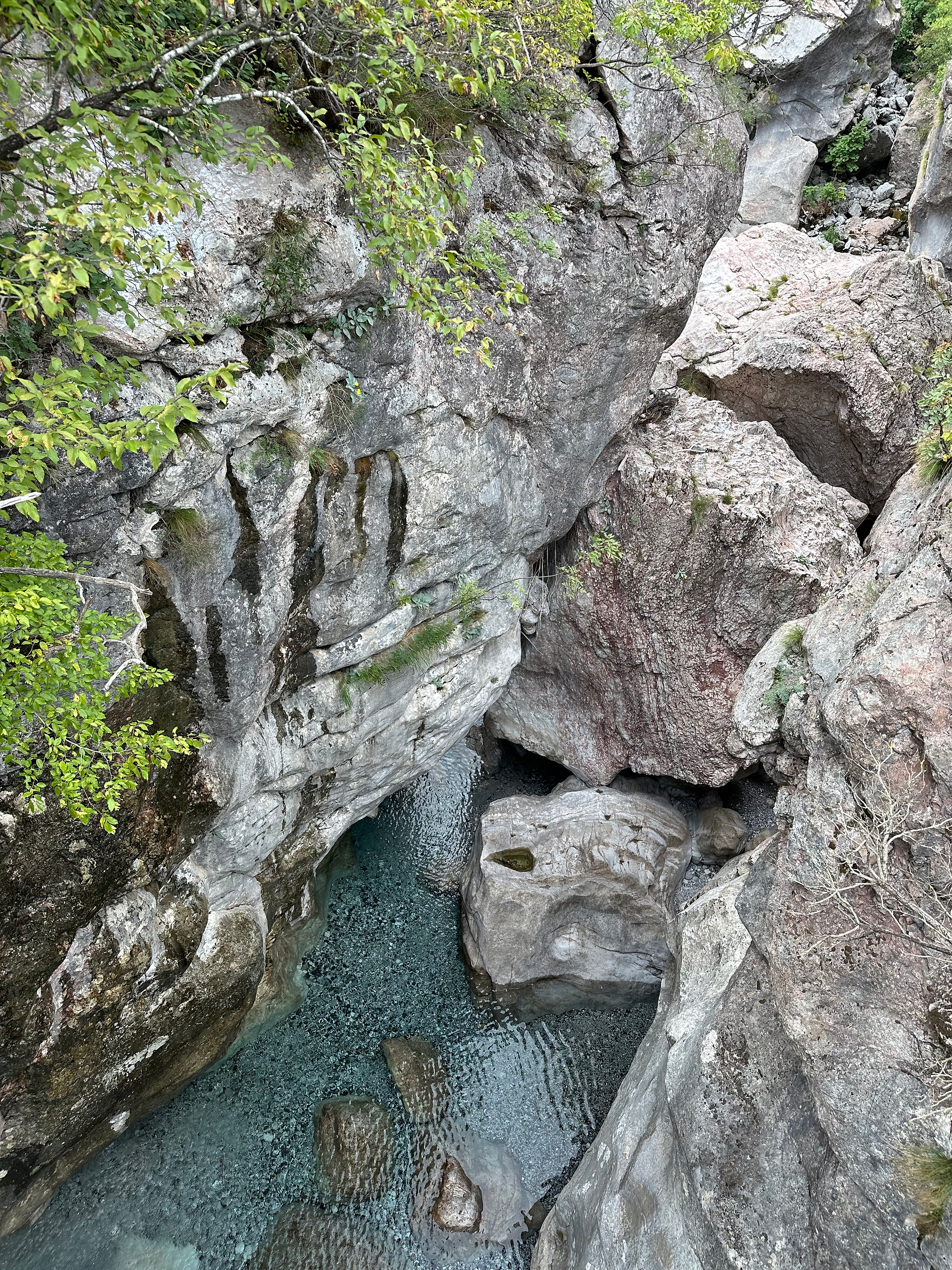 Gorge with blue water.
