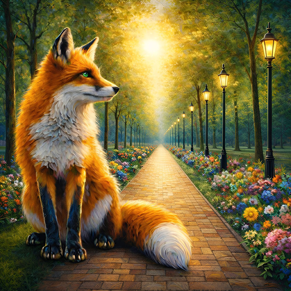 Thumbnail: Garden Fox Path Metal Wall Art | Arven Studio