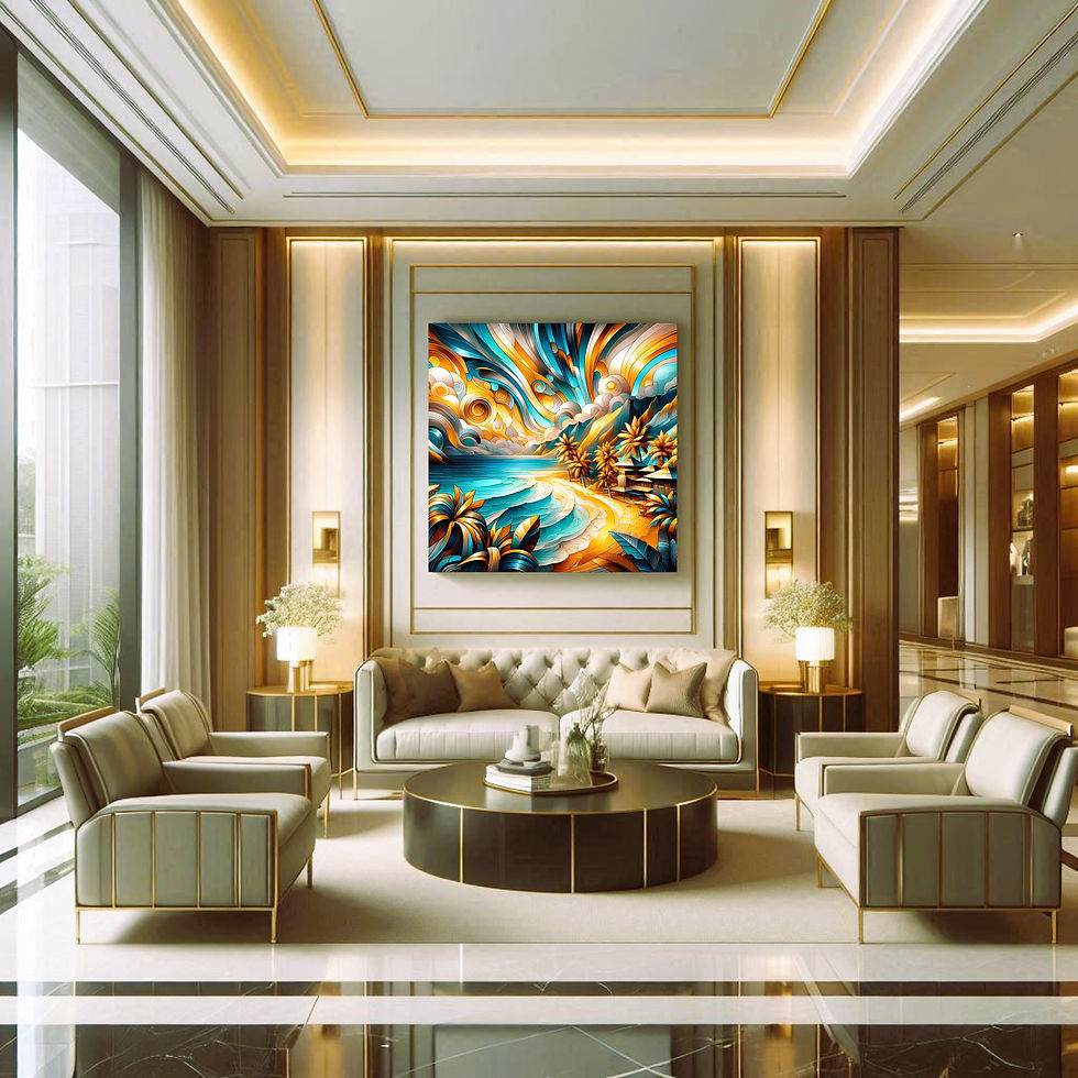 Thumbnail: Turquoise Coastal Rhythm Metal Wall Art | Arven Studio
