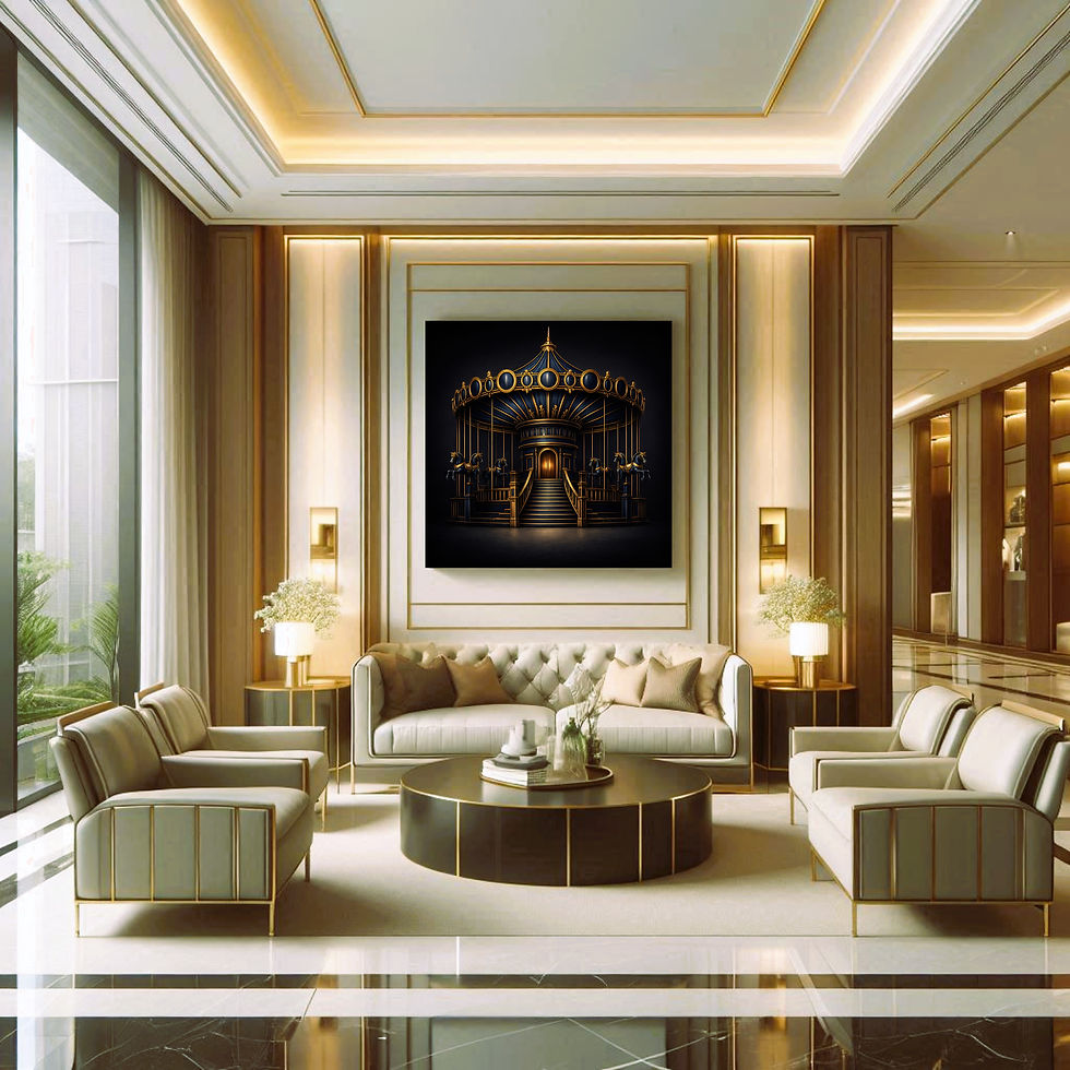 Thumbnail: Midnight Carousel office wall art contemporary workspace interior