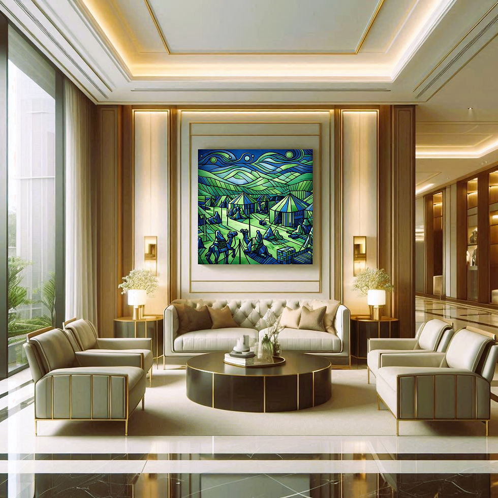 Thumbnail: Emerald Caravan office wall art contemporary workspace interior