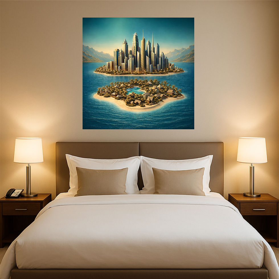 Thumbnail: Island Skyline Metal Wall Art | Arven Studio