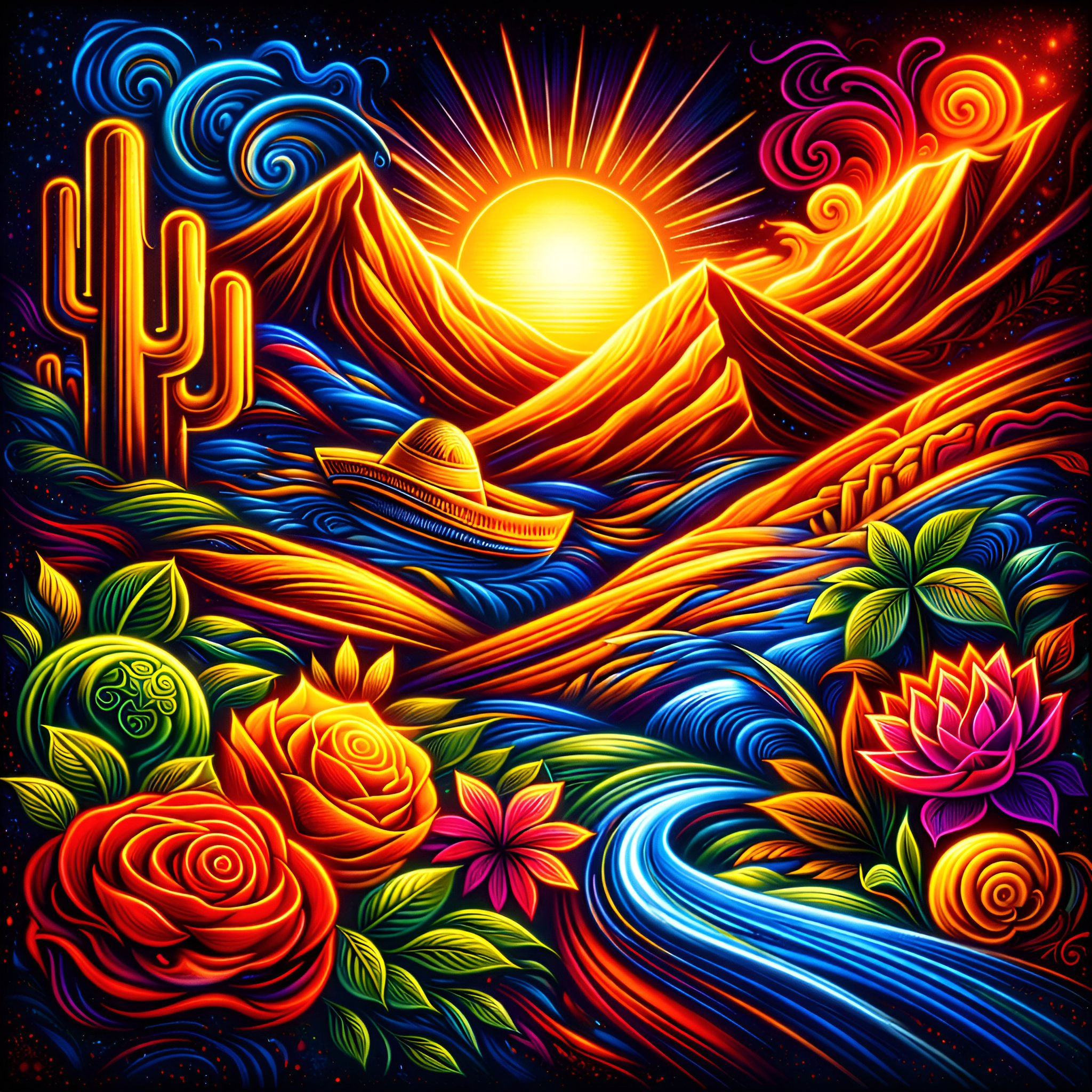 Desert Radiance aluminium dibond wall art 60x60 cm metal print