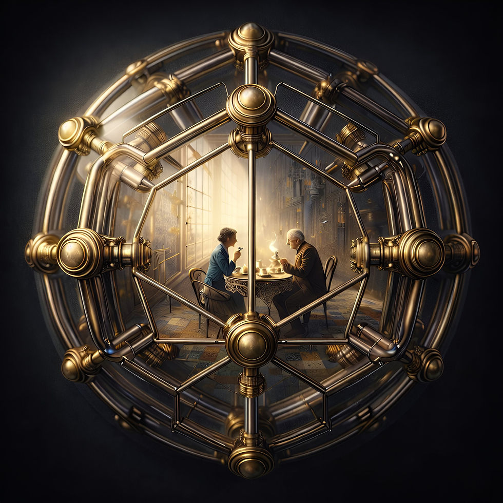 Clockwork Tea aluminium dibond wall art 60x60 cm metal print