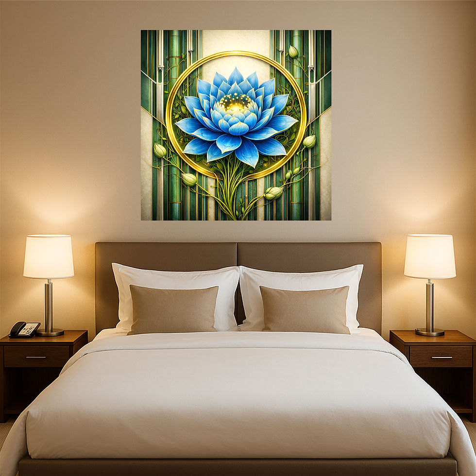 Thumbnail: Azure Lotus aluminium wall art luxury hotel interior