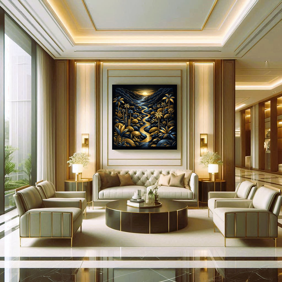 Thumbnail: Midnight River office wall art contemporary workspace interior