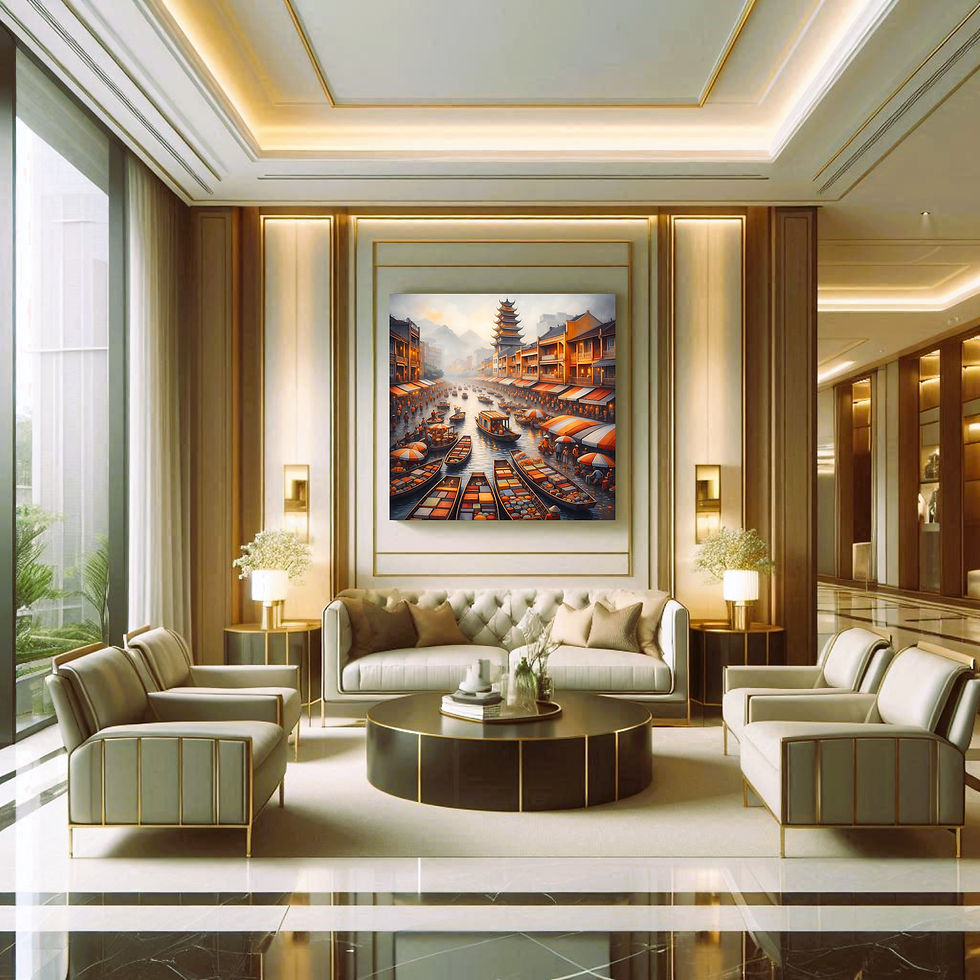 Thumbnail: Amber Canal office wall art contemporary workspace interior
