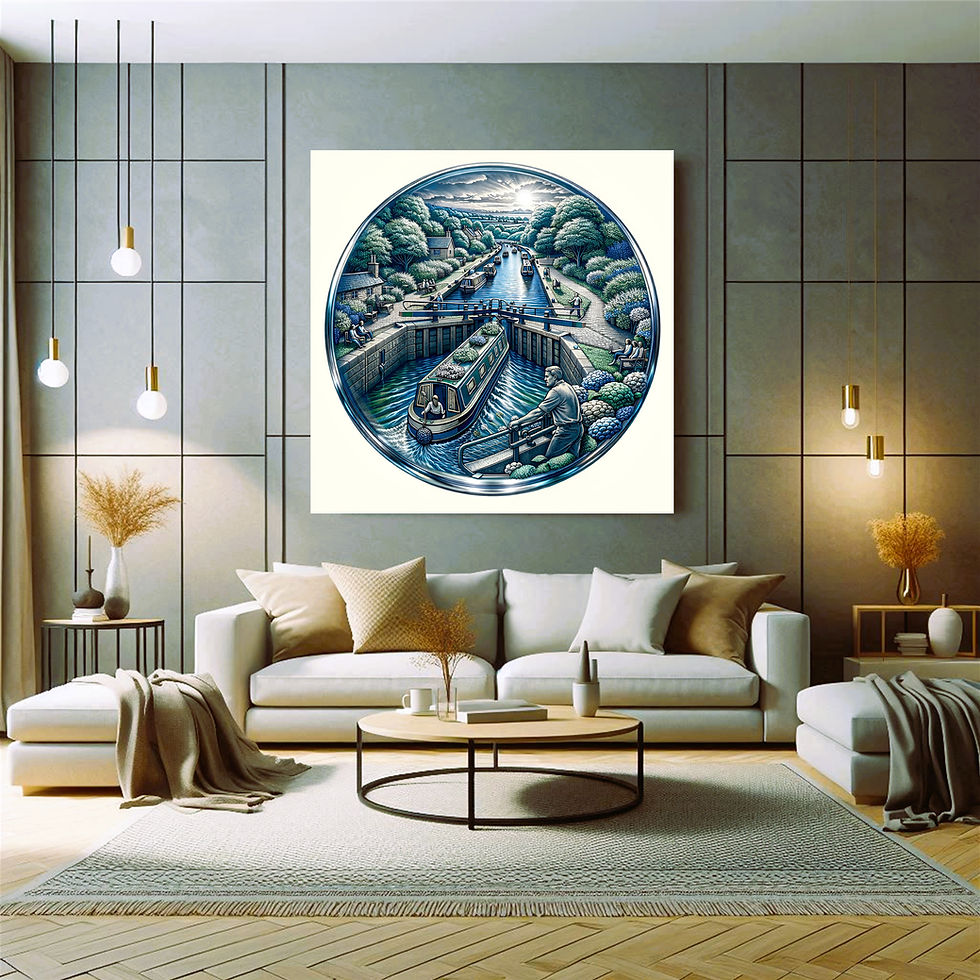 Thumbnail: Quiet Canal Lock Metal Wall Art | Arven Studio