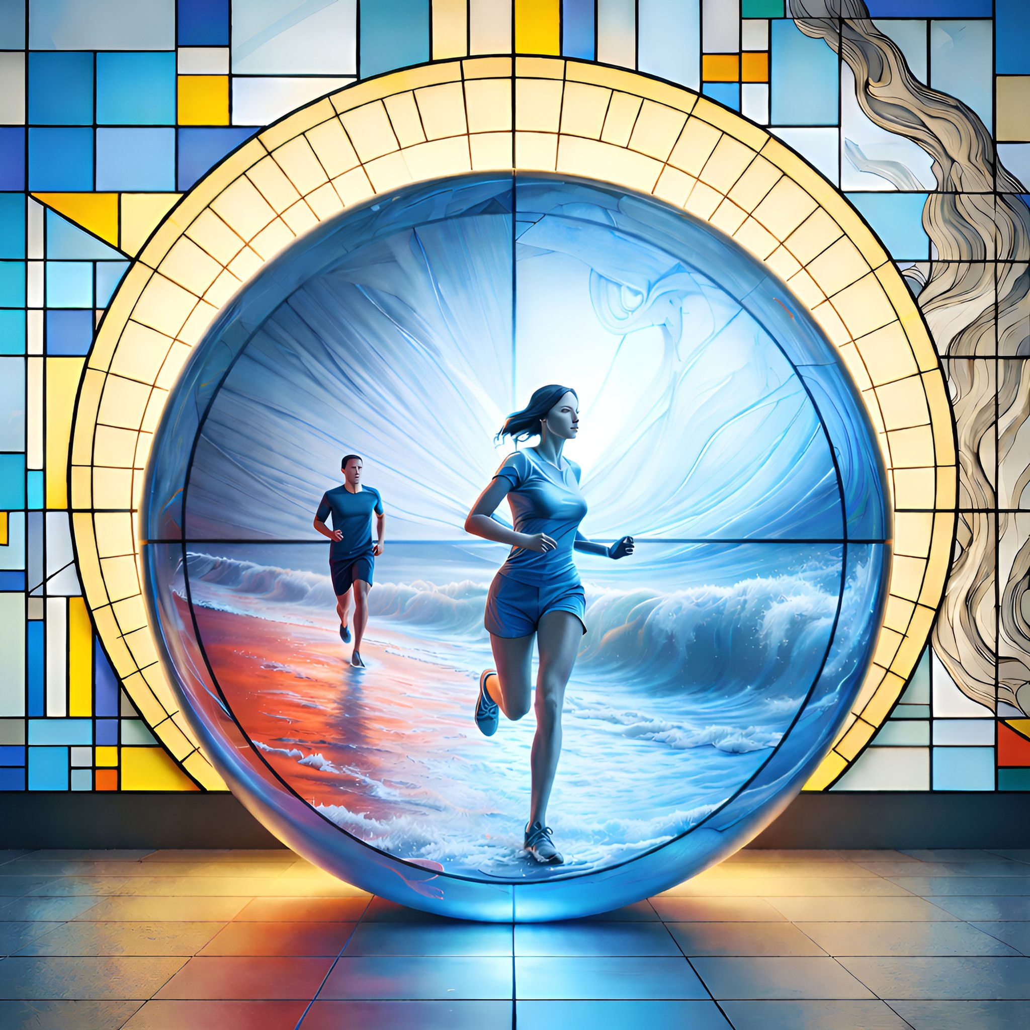 Coastal Momentum aluminium dibond wall art 60x60 cm metal print