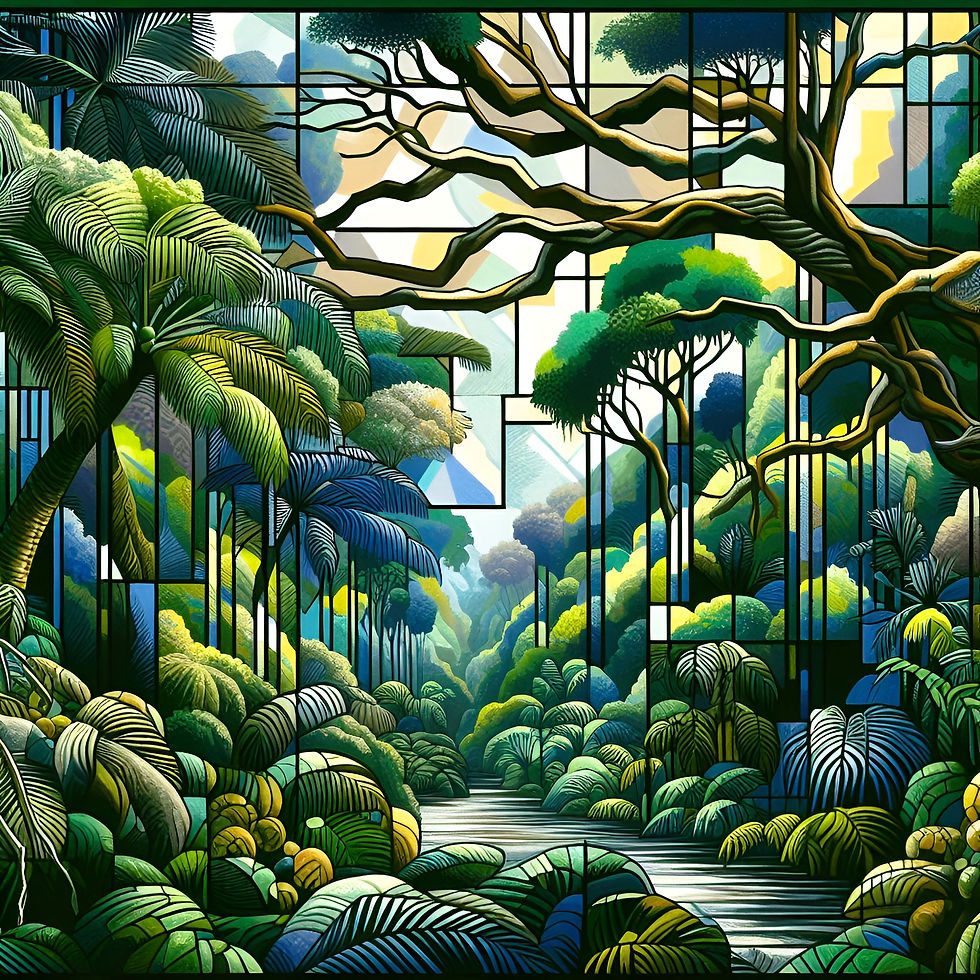 Verdant Passage aluminium dibond wall art 60x60 cm metal print