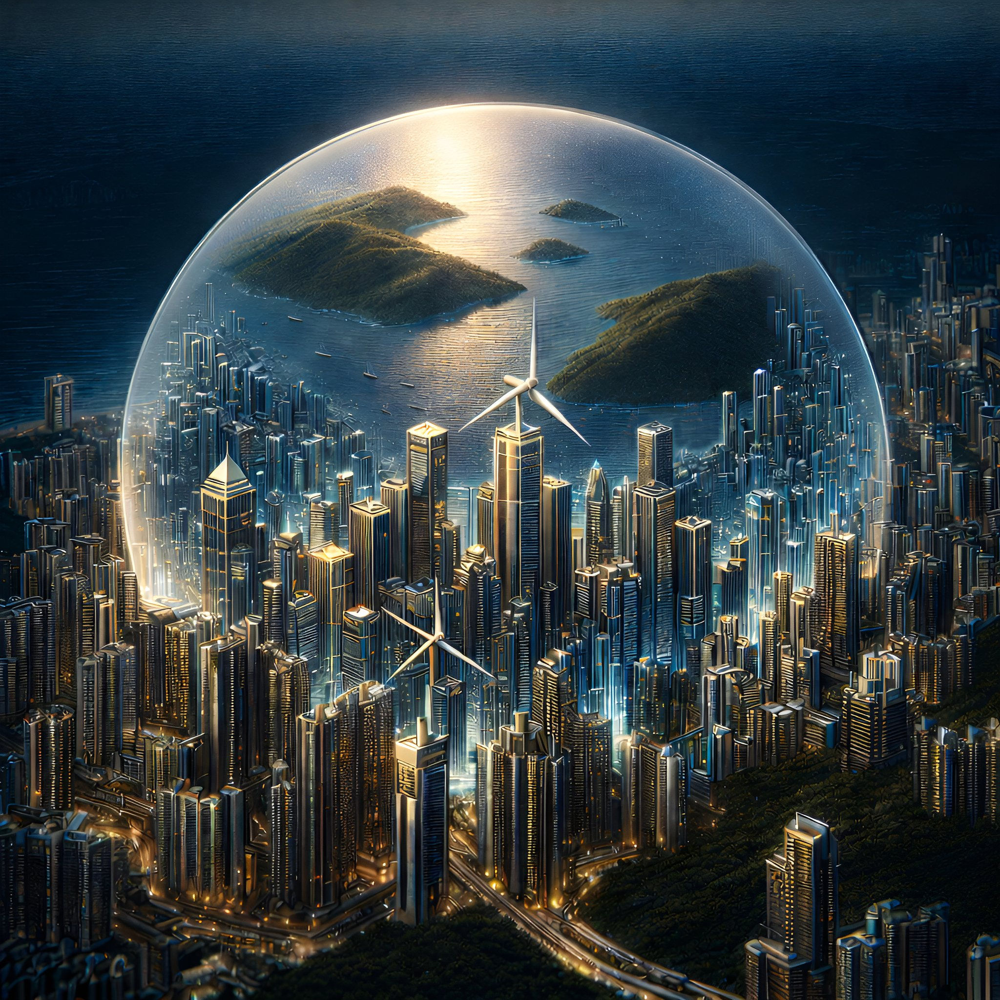 Horizon Enclave aluminium dibond wall art 60x60 cm metal print