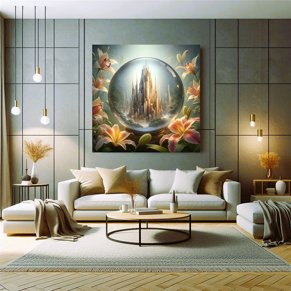 Thumbnail: Crystal Metropolis Metal Wall Art | Arven Studio