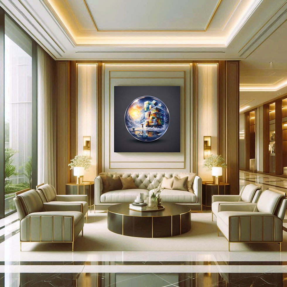 Thumbnail: Winter Caravan office wall art contemporary workspace interior