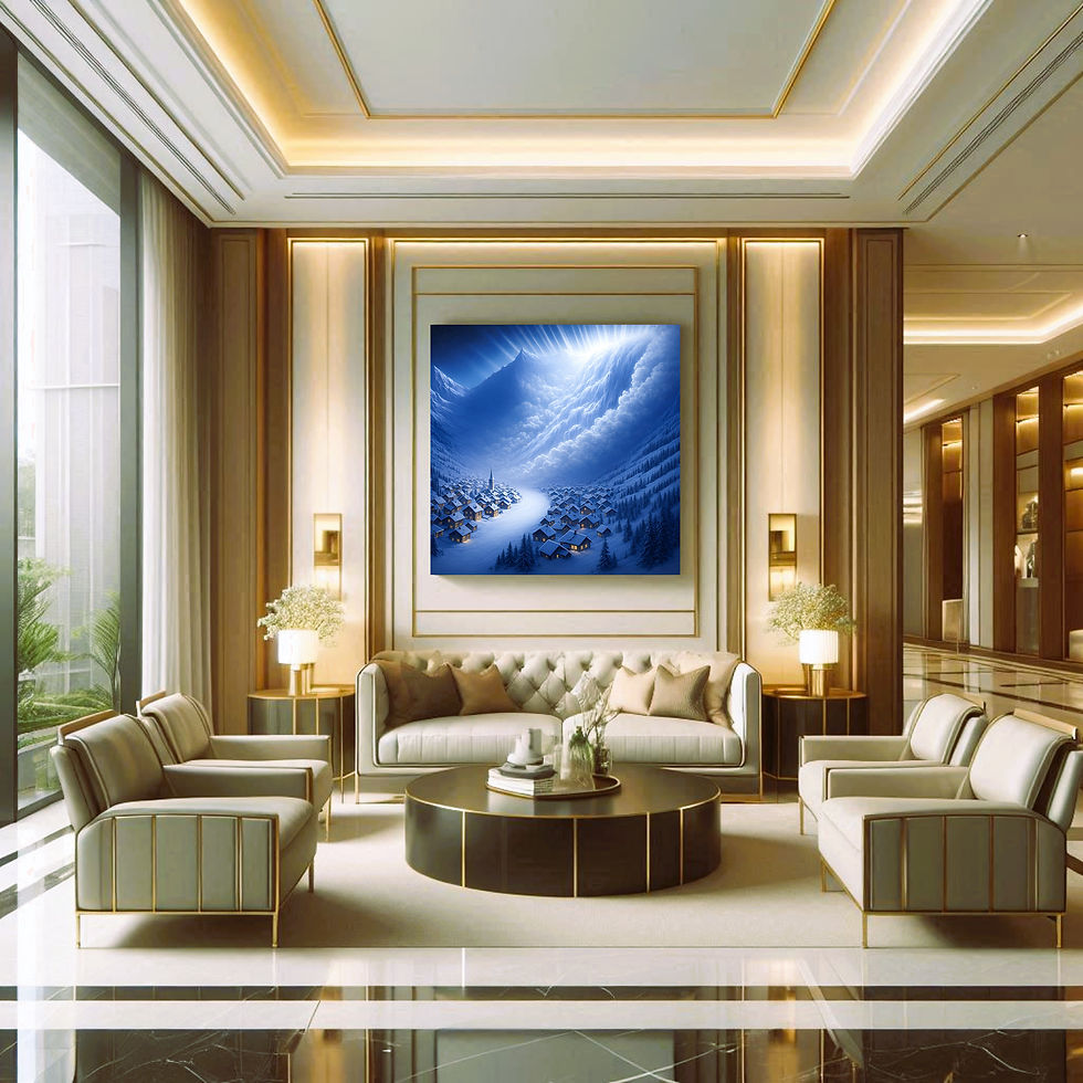 Thumbnail: Alpine Night Valley office wall art contemporary workspace interior