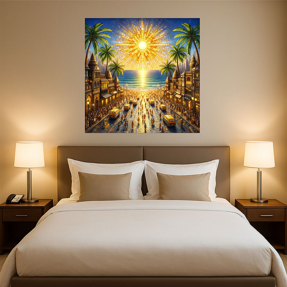 Thumbnail: Sunlit Boulevard aluminium wall art luxury hotel interior