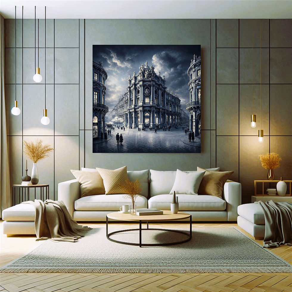 Thumbnail: Midnight Opera metal wall art modern living room interior