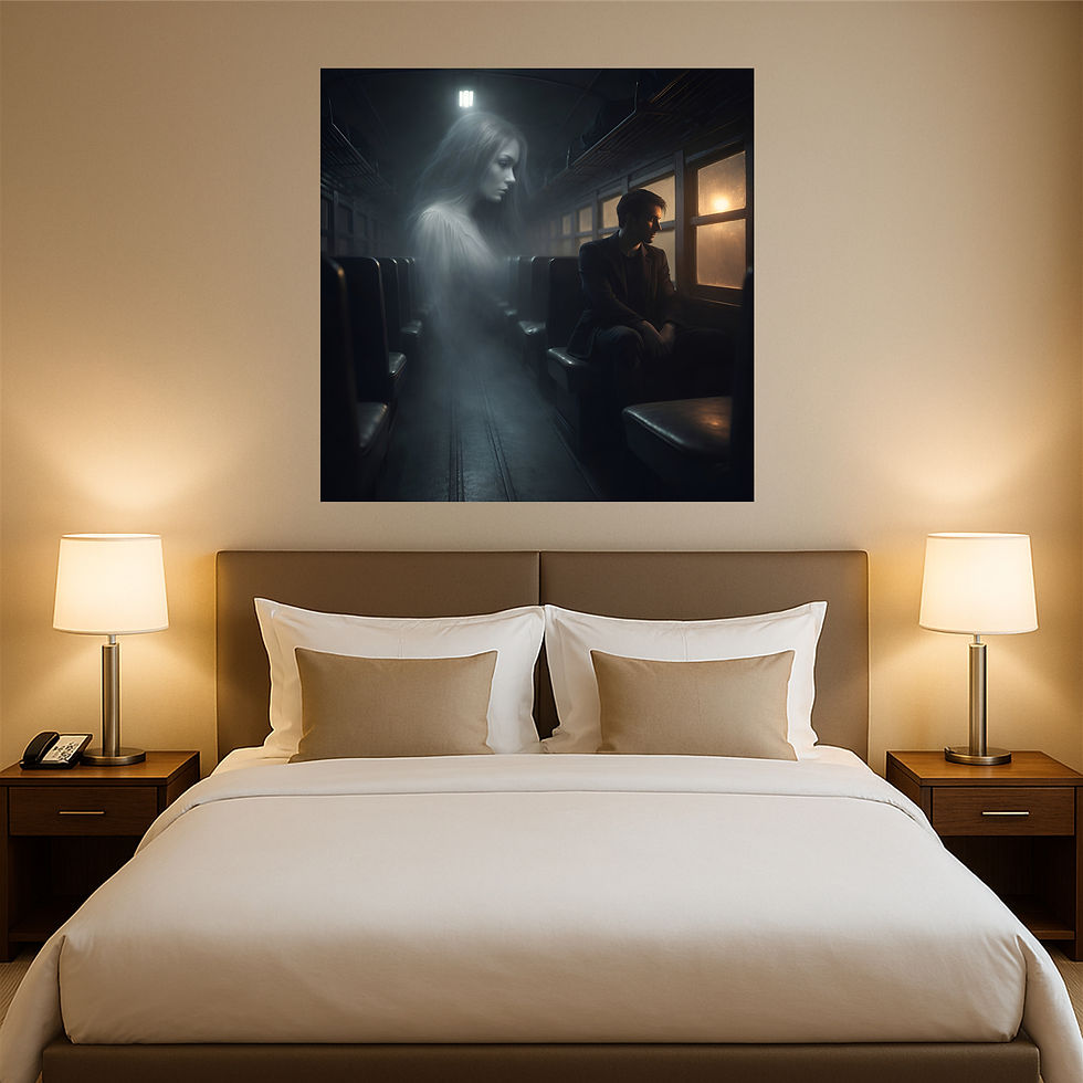 Thumbnail: Silent Carriage Ghost aluminium wall art luxury hotel interior