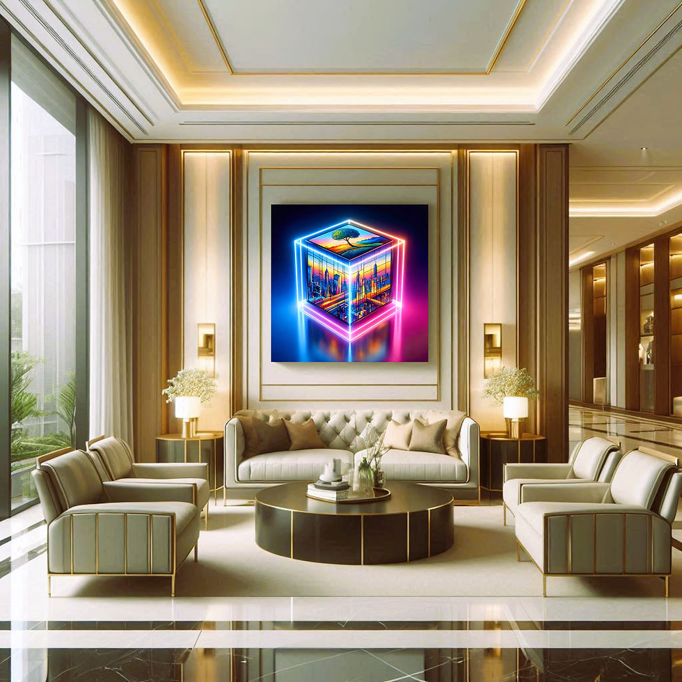 Thumbnail: Neon Metropolis office wall art contemporary workspace interior