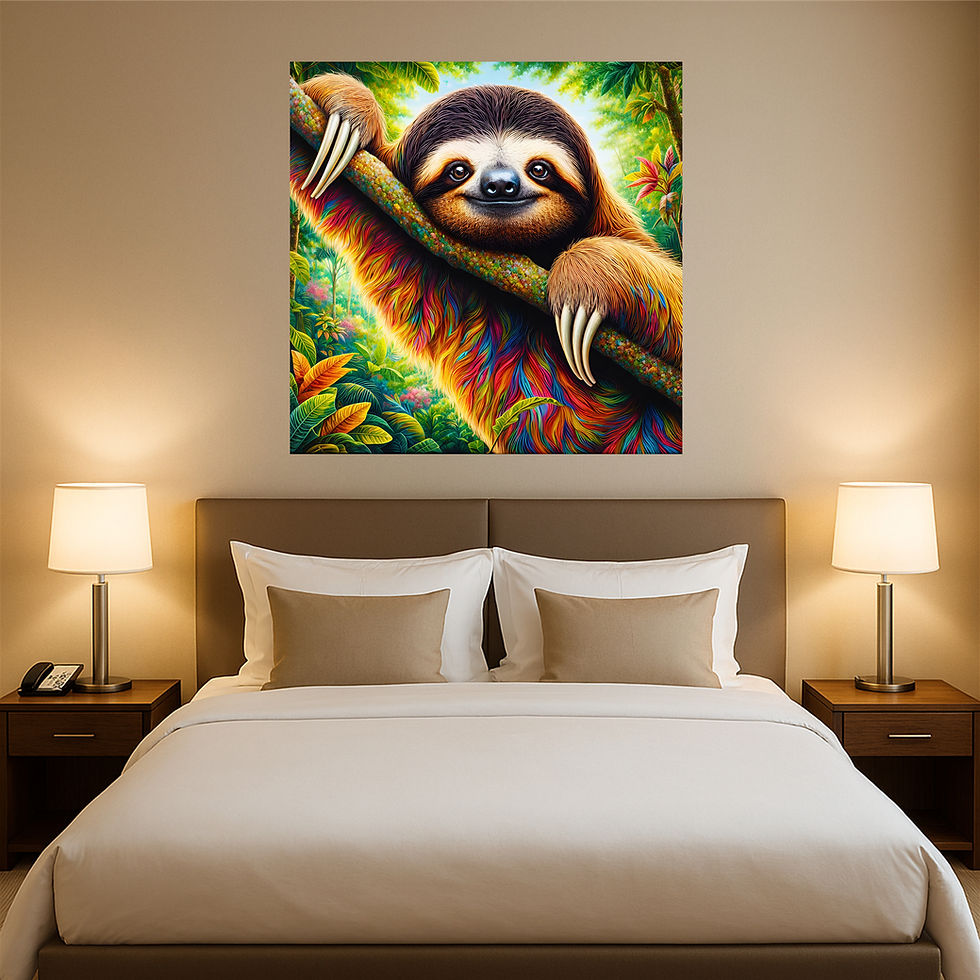 Thumbnail: Rainbow Sloth Metal Wall Art | Arven Studio