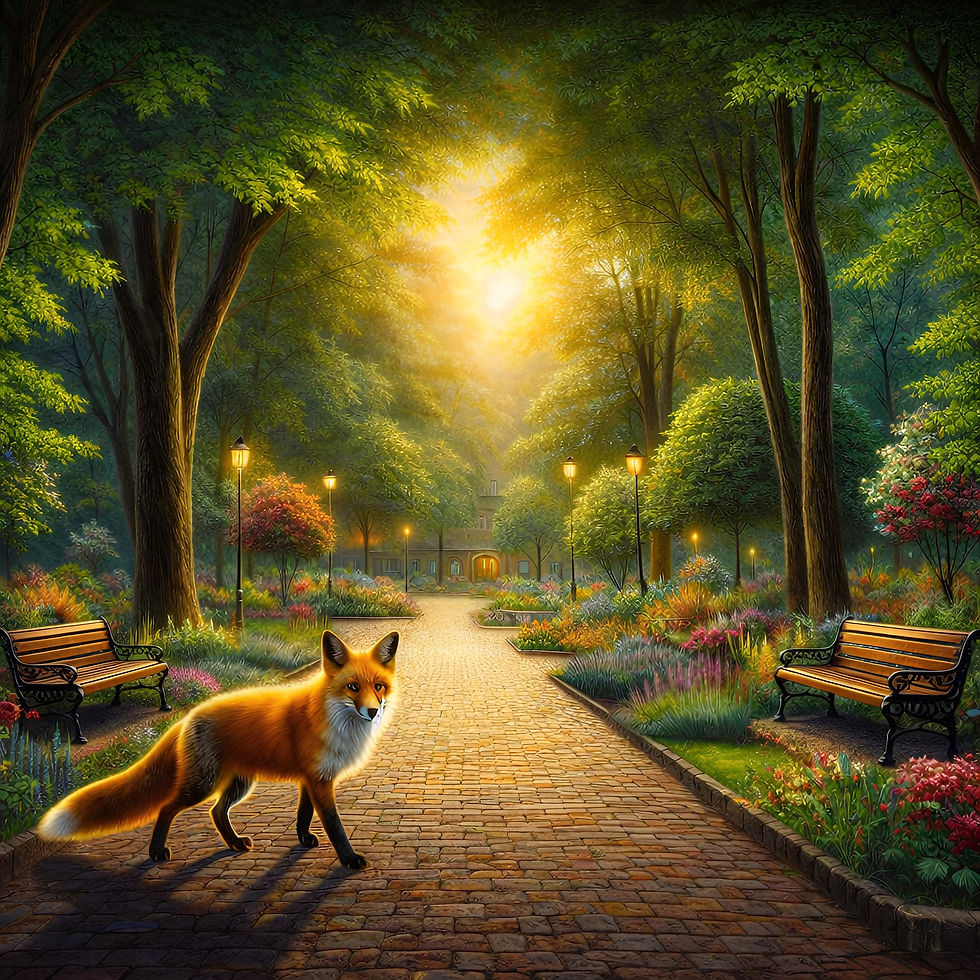 Thumbnail: Golden Garden Path Metal Wall Art | Arven Studio