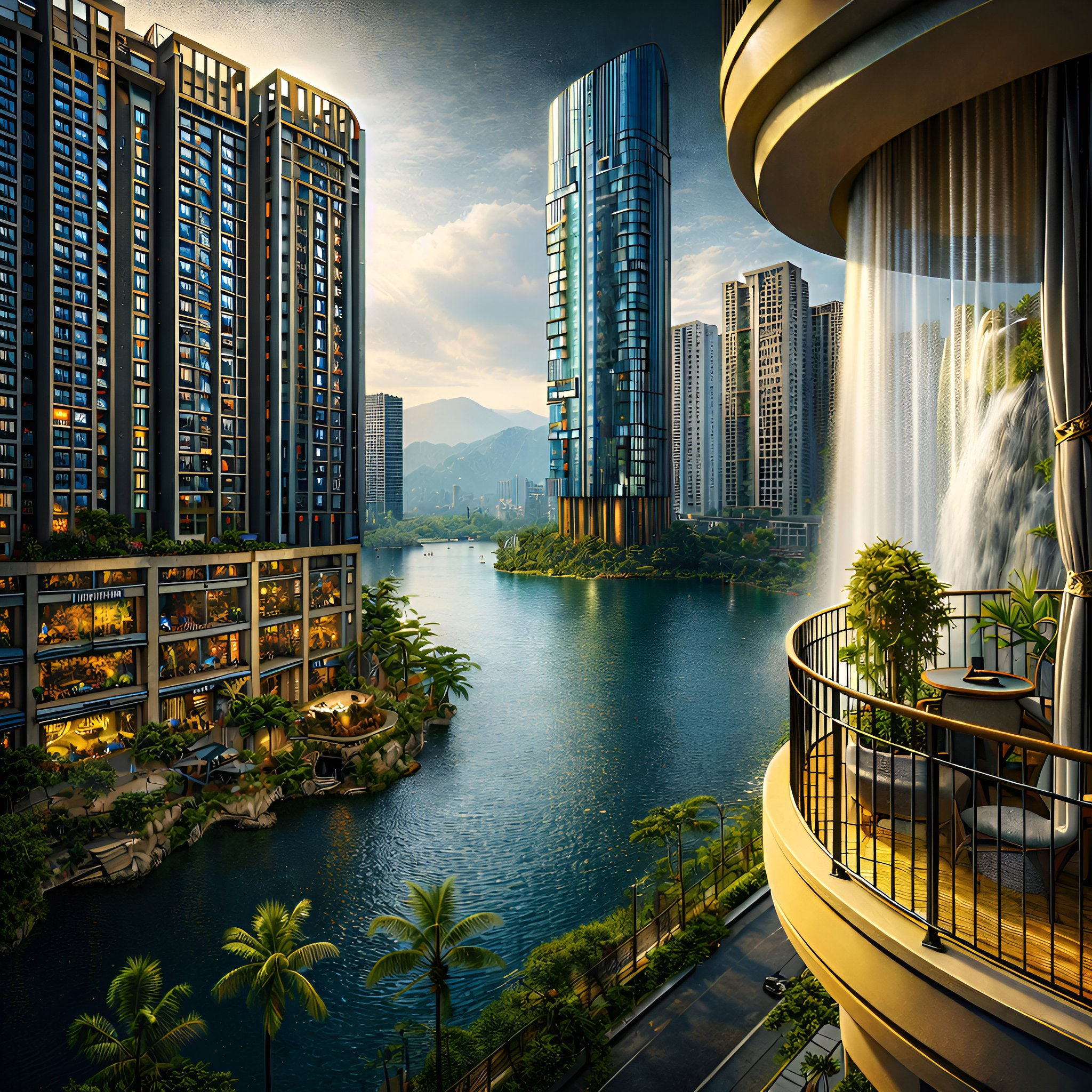 Riverside Towers Metal Wall Art | Arven Studio