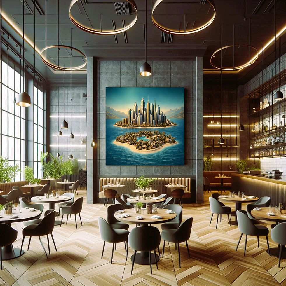Thumbnail: Island Skyline Metal Wall Art | Arven Studio