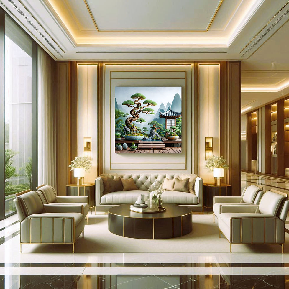 Thumbnail: Serene Bonsai Garden Metal Wall Art | Arven Studio
