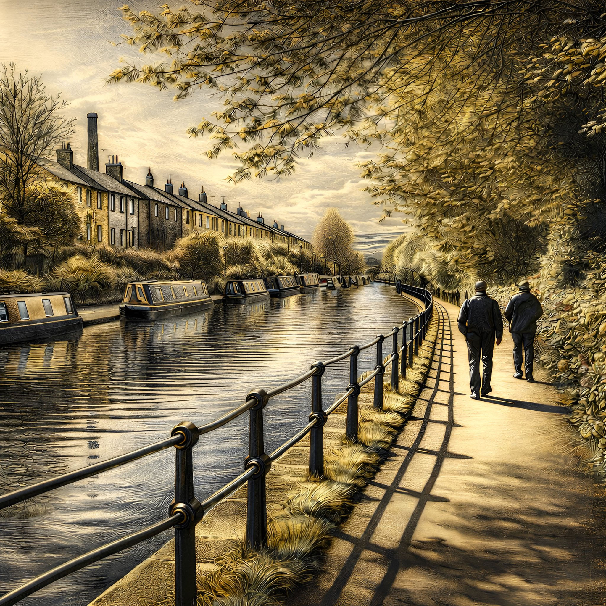 Canal Walk aluminium dibond wall art 60x60 cm metal print